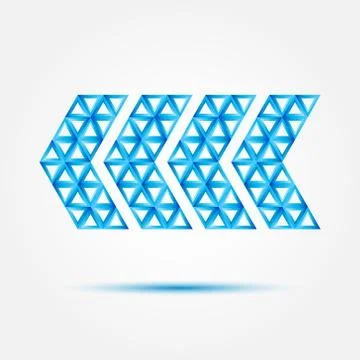 Pointer icon  made with triangles - vector blue abstract geometric sybmol イラスト素材