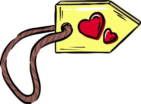 A pointer icon on a string and a heart. Stock Illustration