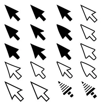 Pointer Icons Collection of Pointer Icons Isolated on White Background. Co... Foto stock