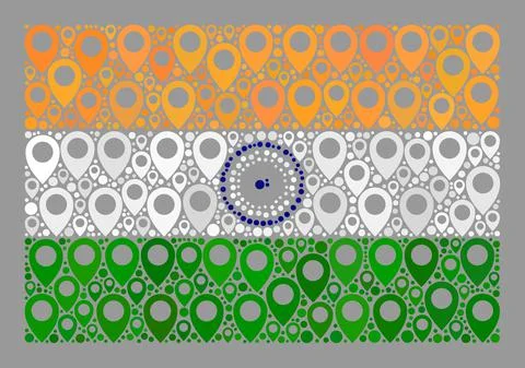 Pointer India Flag - Collage of Cursor Items Stock Illustration