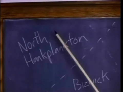 Pointer indicating several  locations on map drawn on blackboard Stock Footage 260250985