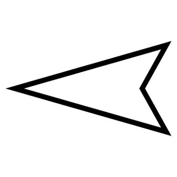 Pointer Left Contour Vector Icon Stock Illustration