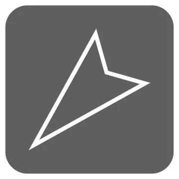 Pointer Left Down Flat Squared Vector Icon Illustrazione stock