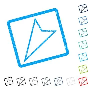 Pointer Left Down Icon Rubber Watermark Stock Illustration