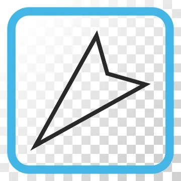 Pointer Left Down Vector Icon In a Frame Stock Illustration