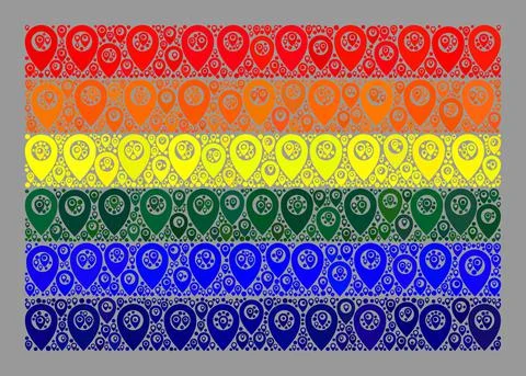 Pointer LGBT Flag - Mosaic of Map Pointers Stock Illustration