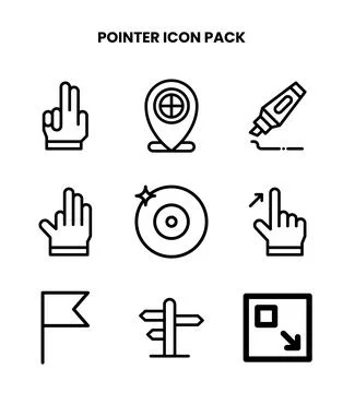 Pointer Line Bundle Icons Pack Illustrazione stock