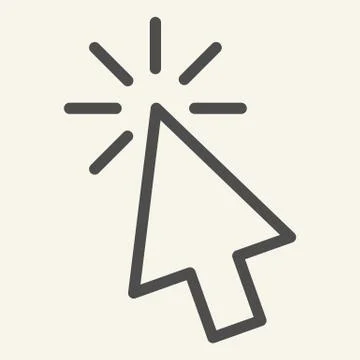 Pointer line icon. Mouse cursor vector illustration isolated on white. Arrow Stock Illustration