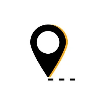 Pointer map asphalt road flat image Stock Illustration