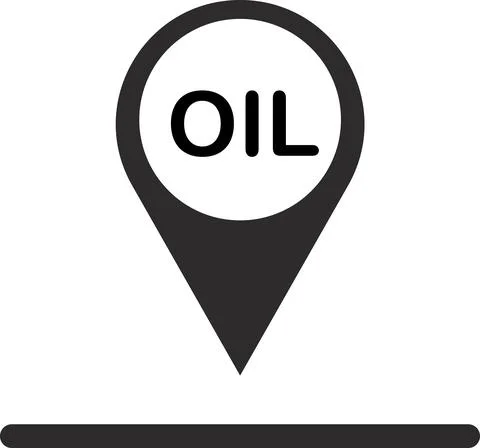 Pointer on the map of a gas station, oil industry. Stock Illustration