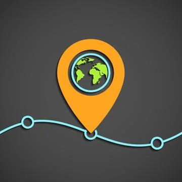 Pointer on the map 스톡 일러스트