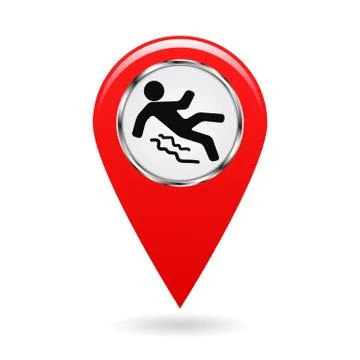 Pointer on the map. location in the area. reference point on plan. industrial Illustrazione stock