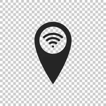 Pointer map with wifi internet signal connection icon isolated on transparent イラスト素材