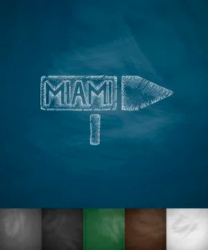Pointer to Miami icon. Hand drawn vector illustration Ilustración de archivo