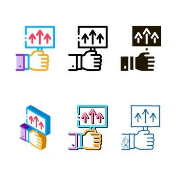 Pointer only up icon vector designs outline Stock Illustration