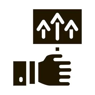 Pointer only up icon Vector Glyph Illustration Stock Illustration