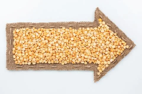 Pointer with peas grains Stock Photos