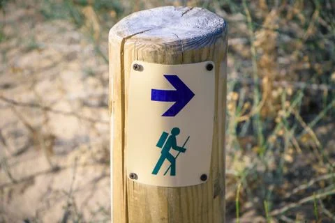 Pointer of the pedestrian walkway Stock Photos