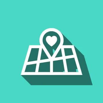 Pointer pin up icon with heart stock vector illustration flat design Stock Illustration