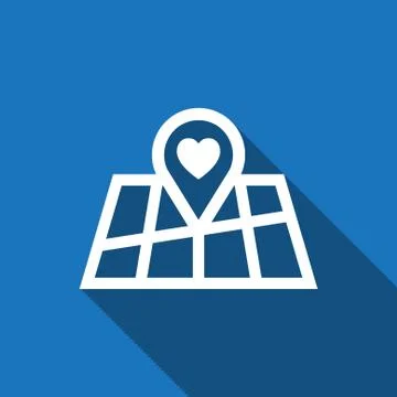 Pointer pin up icon with heart stock vector illustration flat design Stock Illustration
