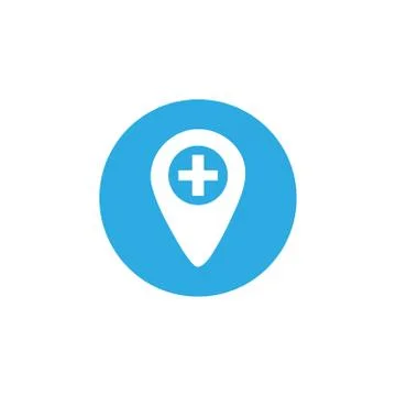 Pointer of place , block and flat style icon Stockillustratie