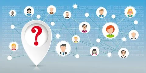 Pointer Question Social Network Data Stock Illustration