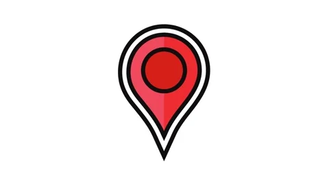 Pointer red map location color icon animation Stock Footage 326104738