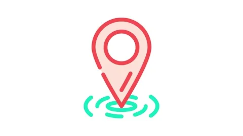 Pointer red map location color icon animation Stock Footage 327265840