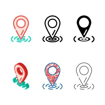 Pointer red map location color icon vector styles Stock Illustration