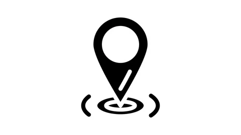 Pointer red map location glyph icon animation Video stock 326742097