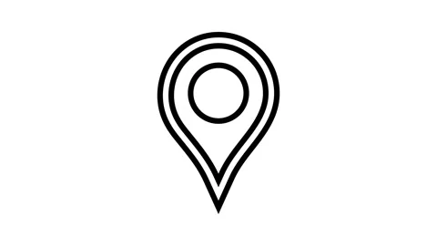 Pointer red map location line icon animation Stock Footage 326130949