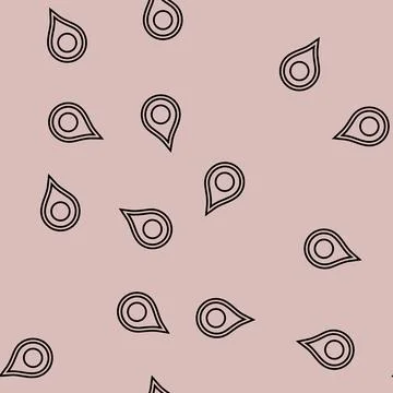 Pointer red map location line seamless pattern Illustrazione stock