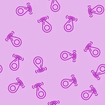 Pointer red map location line vector seamless pattern Stock Illustration