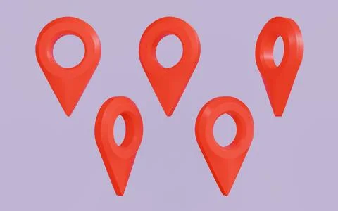 Pointer red pin marker for travel place, Map pointer, GPS location symbol Stock Illustration