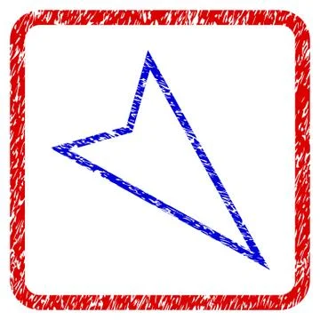 Pointer Right Down Grunge Framed Icon Illustrazione stock