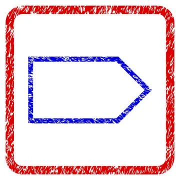 Pointer Right Grunge Framed Icon Stock Illustration