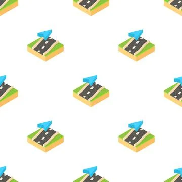 Pointer on road map pattern seamless vector 스톡 일러스트