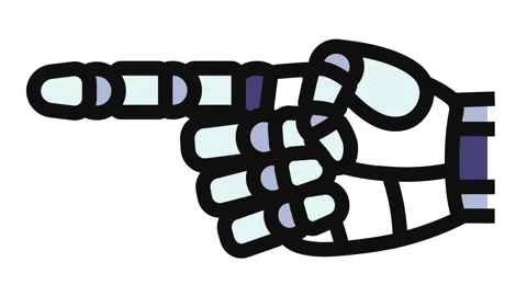 Pointer robot hand gesture color icon animation Stock Footage 326111759