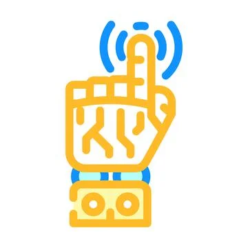 Pointer robot hand gesture color icon vector illustration Illustrazione stock