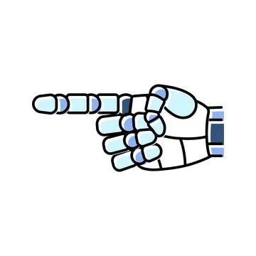 Pointer robot hand gesture color icon vector illustration 스톡 일러스트
