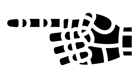 Pointer robot hand gesture glyph icon animation Video stock 326148914