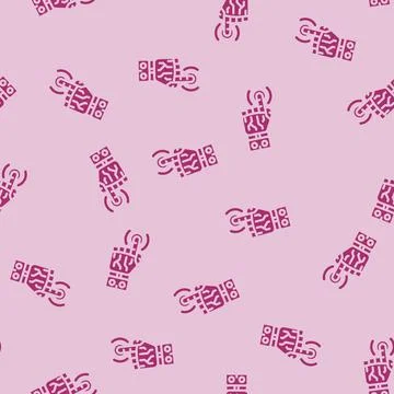 Pointer robot hand gesture glyph vector seamless pattern Stock Illustration