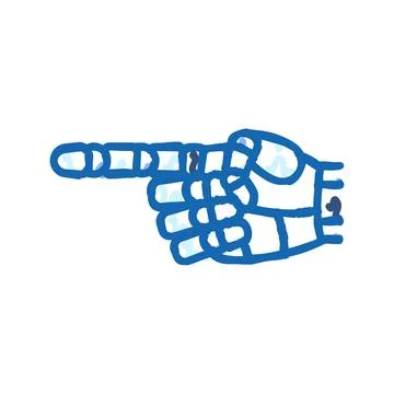 Pointer robot hand gesture icon doodle illustration 스톡 일러스트