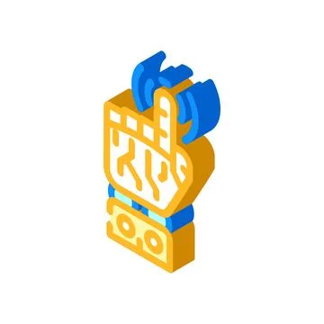 Pointer robot hand gesture isometric icon vector illustration Stock Illustration