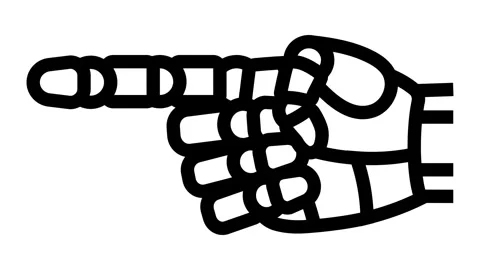 Pointer robot hand gesture line icon animation Stock Footage 326128467