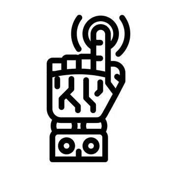 Pointer robot hand gesture line icon vector illustration Illustrazione stock