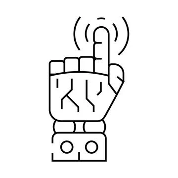 Pointer robot hand gesture line icon vector illustration Stock Illustration