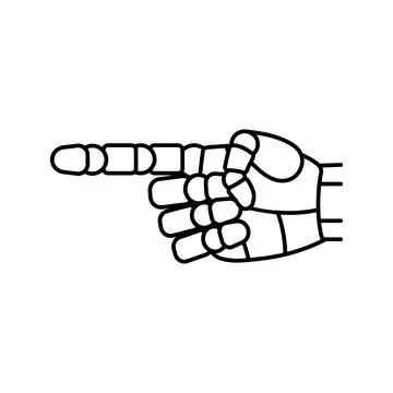 Pointer robot hand gesture line icon vector illustration イラスト素材