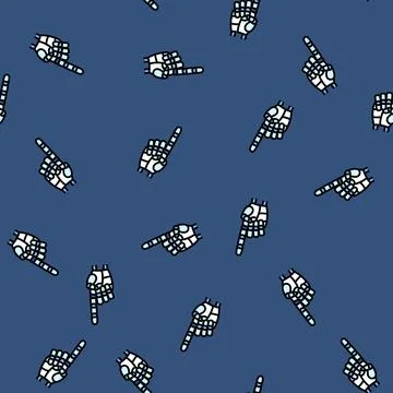 Pointer robot hand gesture vector seamless pattern Stock Illustration