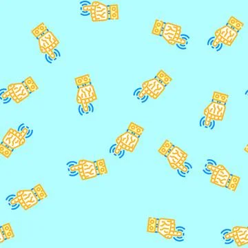 Pointer robot hand gesture vector seamless pattern Illustrazione stock